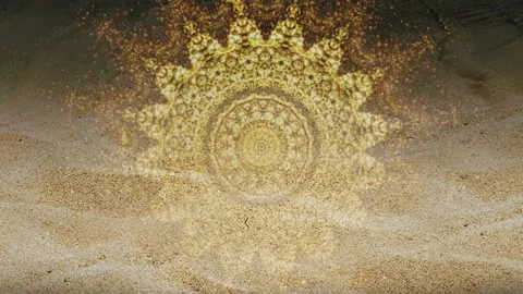 Colored Sand Mandala Creation Timelapse Spiritual Video stock 335066400