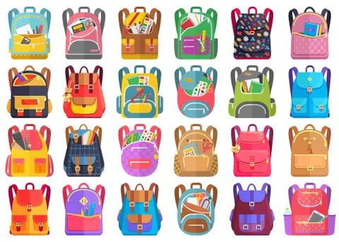 Colored School Backpack Back to School Stock Illustration