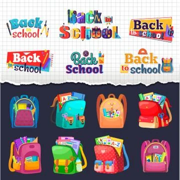 Colored School Backpack Back to School Stock Illustration
