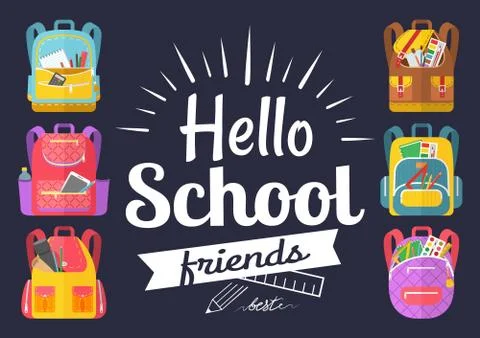 Colored School Backpack Back to School Stock Illustration