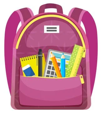 Colored School Backpack Back to School Stock Illustration