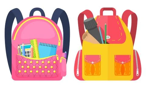 Colored School Backpack Back to School Stock Illustration