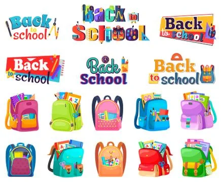 Colored School Backpack Back to School Stock Illustration
