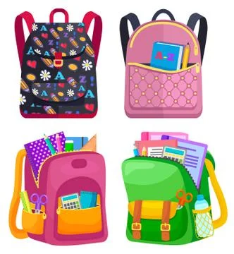 Colored School Backpack Back to School Stock Illustration