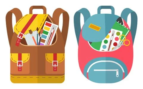 Colored School Backpack Back to School Stock Illustration