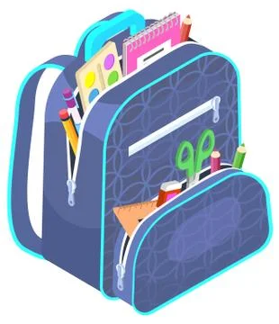 Colored School Backpack Back to School Stock Illustration
