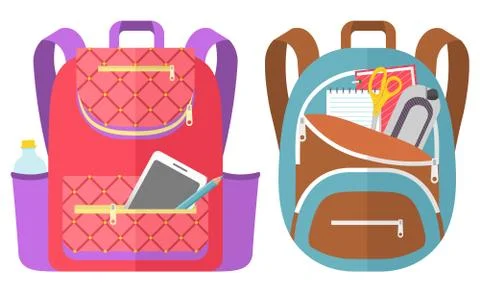 Colored School Backpack Back to School Stock Illustration