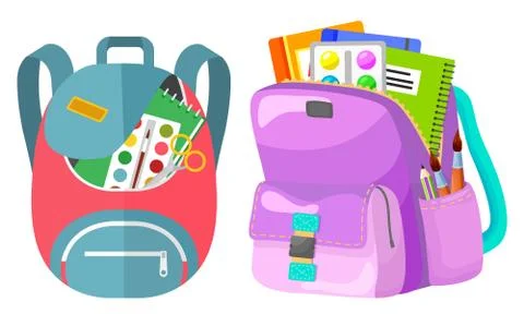 Colored School Backpack Back to School Stock Illustration