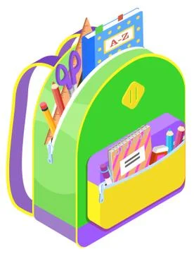 Colored School Backpack Back to School Stock Illustration