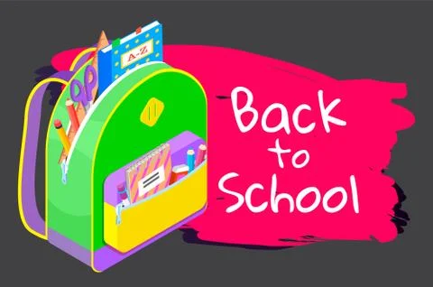 Colored School Backpack Back to School Stock Illustration