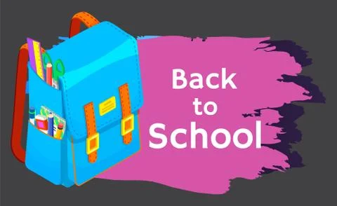 Colored School Backpack Back to School Stock Illustration