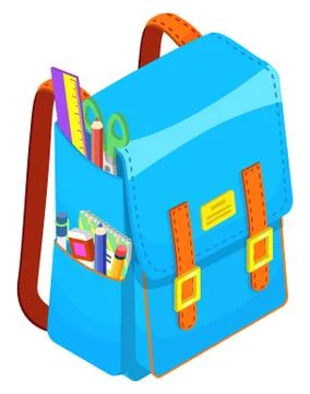 Colored School Backpack Back to School Stock Illustration
