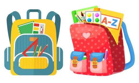 Colored School Backpack Back to School Stock Illustration