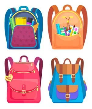 Colored School Backpack Back to School Stock Illustration