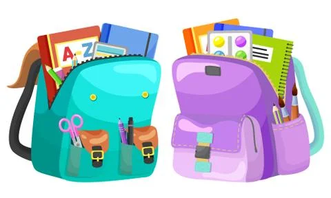 Colored School Backpack Back to School Stock Illustration