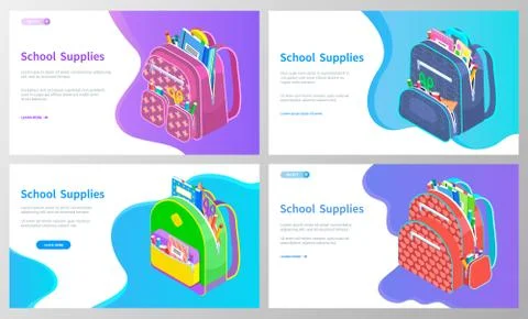 Colored School Backpack Back to School Stock Illustration