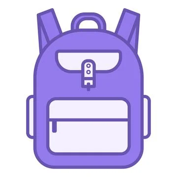 Colored School Bag Icon. Schoolchild Backpack Vector Icon. Education Concept Stock Illustration