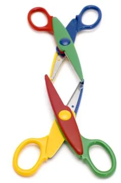 Colored scissors Stock Photos