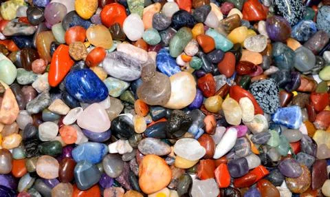 Colored, sea pebbles. Stock Photos