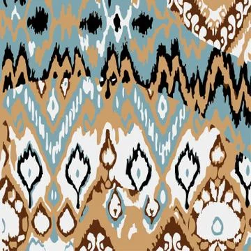 Colored seamless ethnic vector print pattern Stock Illustration