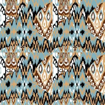 Colored seamless ethnic vector print pattern Stock Illustration