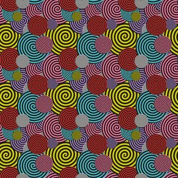 Colored Seamless Pattern. Abstract Psychedelic Art Background. V Illustrazione stock