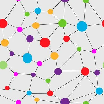 Colored seamless pattern Atomic structure molecular model Stock Illustration