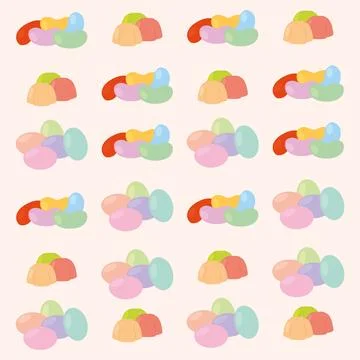 Colored seamless pattern background with bean candies Vector 스톡 일러스트