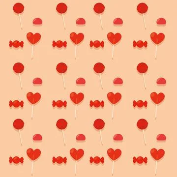 Colored seamless pattern background with lollipops Vector Stock Illustration
