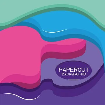 Colored seamless pattern background with paper art style Vector Stock Illustration