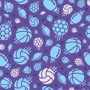 Colored seamless pattern background with sport icons Vector Stock Illustration