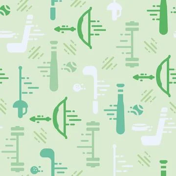 Colored seamless pattern background with sport icons Vector Stock Illustration