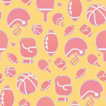 Colored seamless pattern background with sport icons Vector Stock Illustration