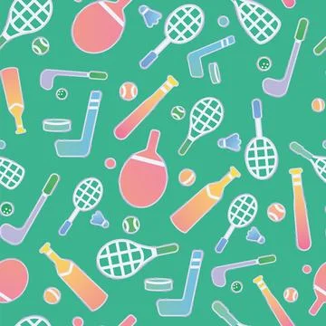 Colored seamless pattern background with sport icons Vector Stock Illustration