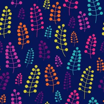 Colored seamless pattern with blossom twigs . Stock Illustration