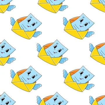 Colored seamless pattern. Cartoon style. Hand drawn. Vector illustration isol Stock Illustration