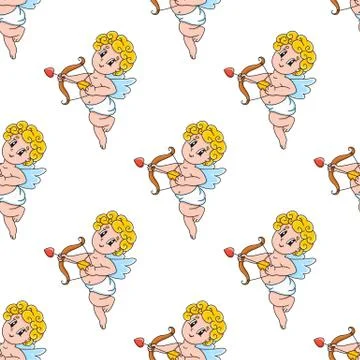 Colored seamless pattern. Cartoon style. Hand drawn. Vector illustration isol Stock Illustration