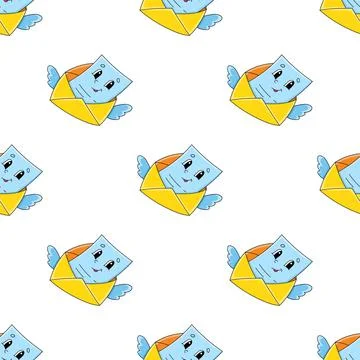 Colored seamless pattern. Cartoon style. Hand drawn. Vector illustration isol Stock Illustration