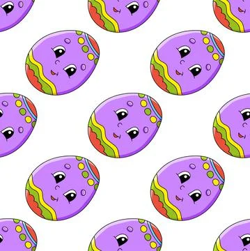 Colored seamless pattern. Cartoon style. Hand drawn. Vector illustration isol Stock Illustration