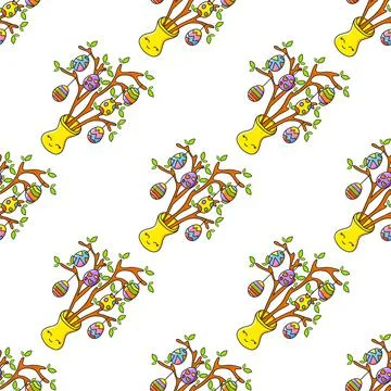 Colored seamless pattern. Cartoon style. Hand drawn. Vector illustration isol Stock Illustration