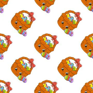 Colored seamless pattern. Cartoon style. Hand drawn. Vector illustration isol Stock Illustration