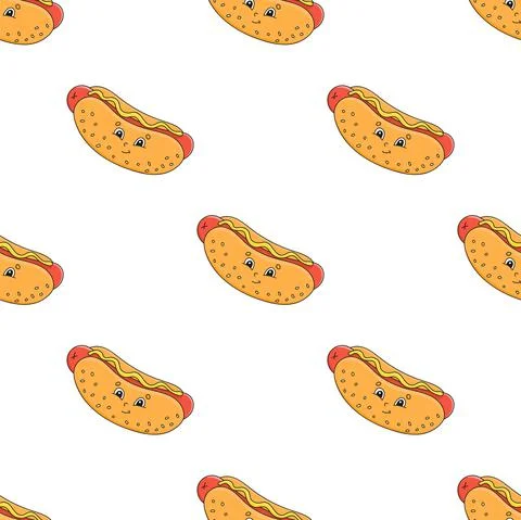 Colored seamless pattern. Cartoon style. Hand drawn. Vector illustration isol Stock Illustration