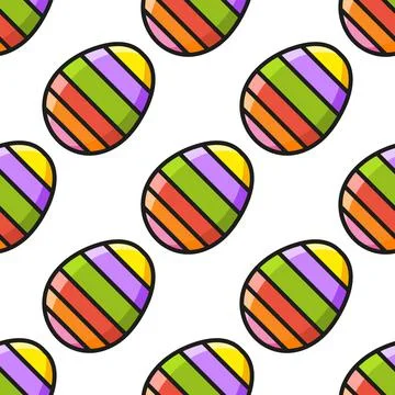 Colored seamless pattern. Cartoon style. Hand drawn. Vector illustration isol Stock Illustration