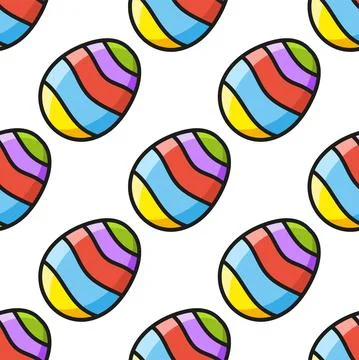 Colored seamless pattern. Cartoon style. Hand drawn. Vector illustration isol Stock Illustration