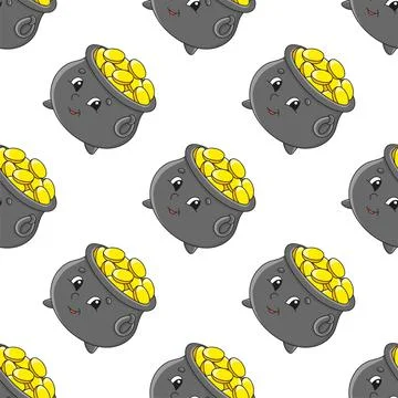 Colored seamless pattern. Cartoon style. Hand drawn. Vector illustration isol Stock Illustration