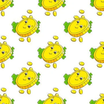 Colored seamless pattern. Cartoon style. Hand drawn. Vector illustration isol Stock Illustration