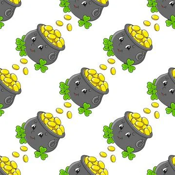 Colored seamless pattern. Cartoon style. Hand drawn. Vector illustration isol Stock Illustration