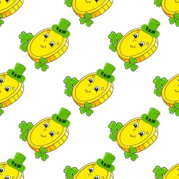 Colored seamless pattern. Cartoon style. Hand drawn. Vector illustration isol Stock Illustration