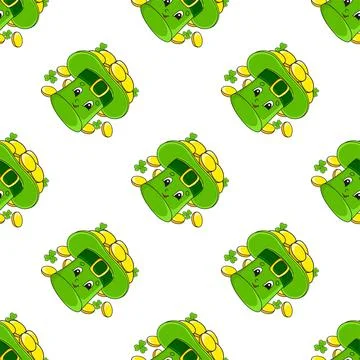 Colored seamless pattern. Cartoon style. Hand drawn. Vector illustration isol Stock Illustration