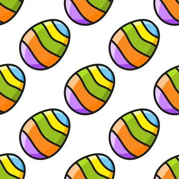 Colored seamless pattern. Cartoon style. Hand drawn. Vector illustration isol Stock Illustration